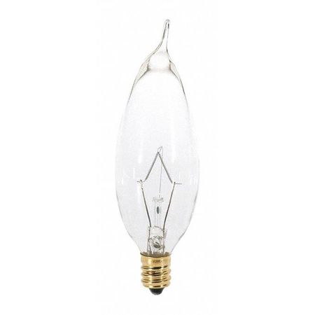 SATCO 25 W CA8 Incandescent - Clear - 2500 Hours - 210L - Candelabra Base - 130V A3674