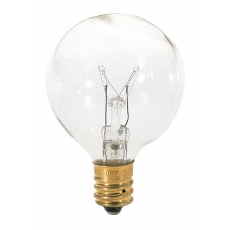 SATCO 25 W G12 1/2 Incandescent - Clear - 1500 Hours - 180L - Candelabra Base - 120V S3846