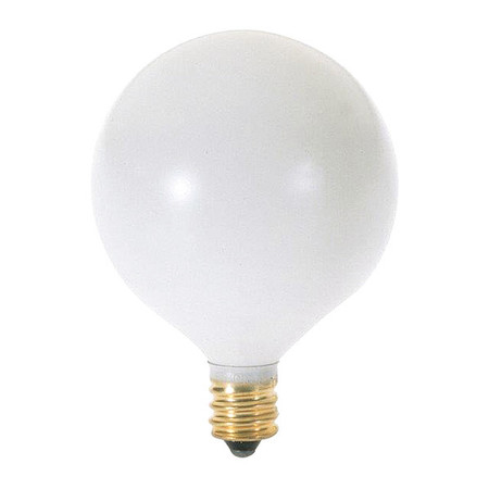 SATCO 25 W G16 1/2 Incandescent - Satin White - 2500 Hours - 162L - Candelabra Base - 130V A3925