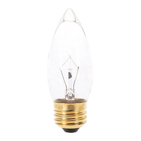 SATCO 40 W B10 Incandescent - Clear - 2000 Hours - 300L - Medium Base - 120V - 2-Pack S4740