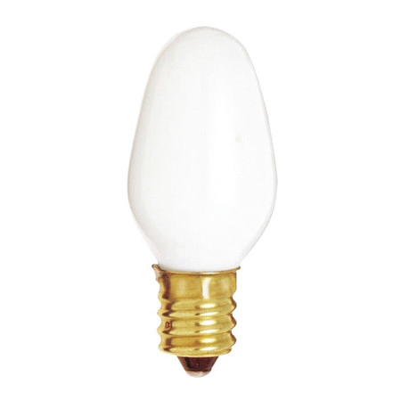 Satco 7 W C7 Incandescent - White - 3000 Hours - 28L - Candelabra Base - 120V - 2-Pack S3792