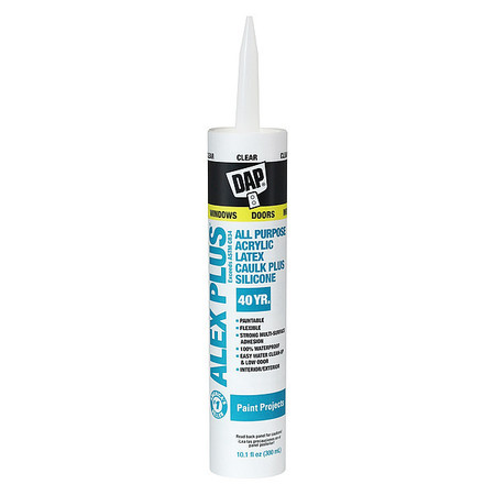 DAP Caulk, 10.1 fl oz, Cartridge, Clear, Hybrid Base 7079818156