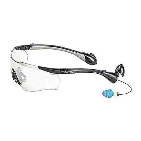 READYMAX SoundShield Men's Sport Safety Glasses w/ 25NRR Earplugs Black Frame I/O Lens GLMSB-IO