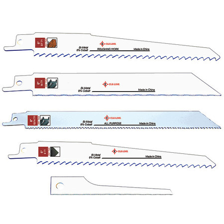 CLE-LINE Metal Cutting Bi-Metal Reciprocating Blade RSB-BM Cle-Line 6"X3/4"X0.035" 14T (10/Tube) C30146