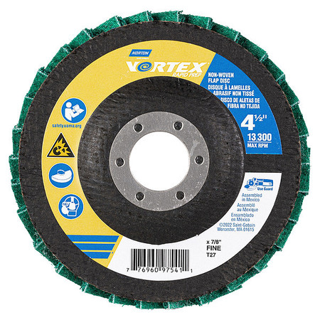 Norton Abrasives Flap Disc, Aluminum Oxide, 4 1/2" dia 77696097541