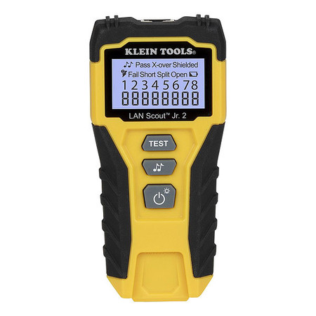 Klein Tools Cable Tester, LAN Scout Jr. 2, Backlit LCD, Multiple Tone Generator, Use With Dark Cable Systems vdv526-200