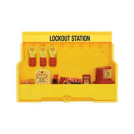MASTER LOCK Unfilled Lockout Station w/Cover, Plastic S1850EPRE