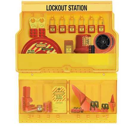 MASTER LOCK Deluxe Lockout Station, Plastic, Yellow S1900VE410PRE