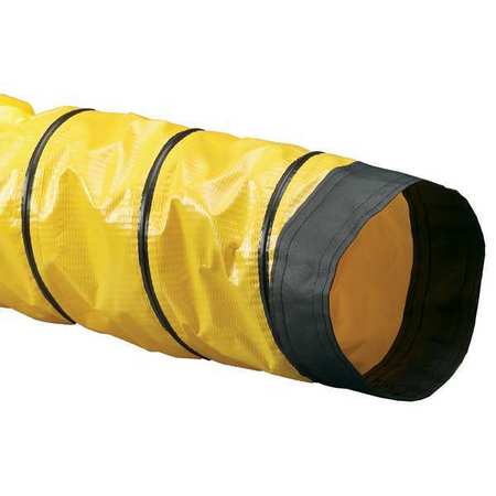 Flexaust Co Ducting Hose, 15 ft L, Black/Yellow, 8" ID 4100800015