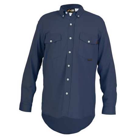 MCR SAFETY FR L Sleeve Shirt, 8.7 cal/sq cm, Nav Blue S1NXLT