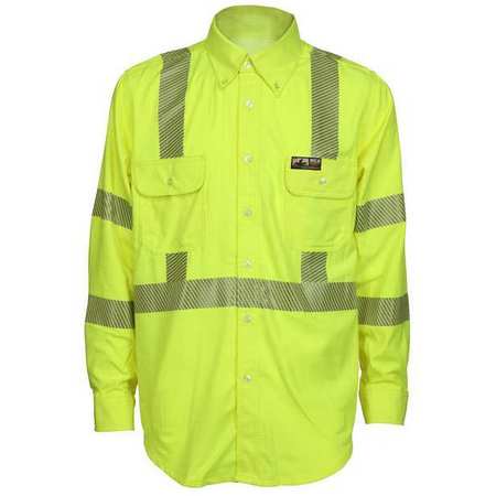 SUMMIT BREEZE FR L Sleeve Shirt, Fl Lime, 5XL, Tall SBS1027X5T