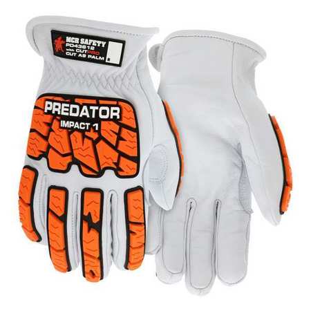 Predator Cut/Impact Resistant Glove, A9, L, White, PR PD43612L