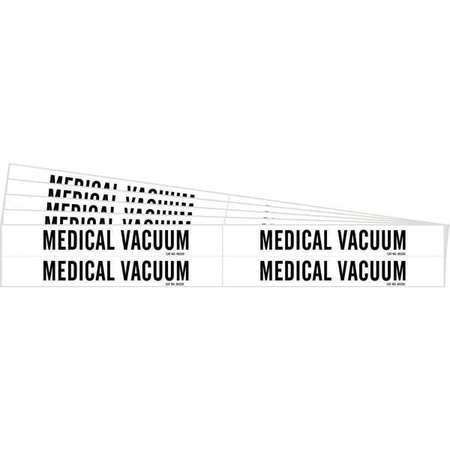 BRADY Pipe Marker, Black, Medical Vacuum, PK5, 7186-4-PK 7186-4-PK