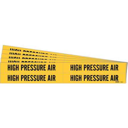 BRADY Pipe Marker, Black, High Pressure Air, PK5, 7135-4-PK 7135-4-PK