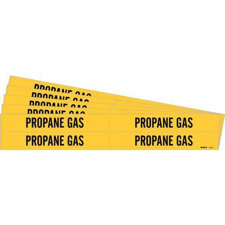 BRADY Pipe Marker, Black, Propane Gas, PK5, 7227-4-PK 7227-4-PK