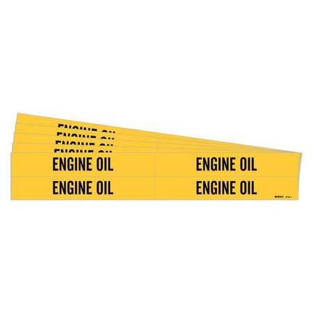 BRADY Pipe Marker, Black, Engine Oil, PK5, 8786-4-PK 8786-4-PK