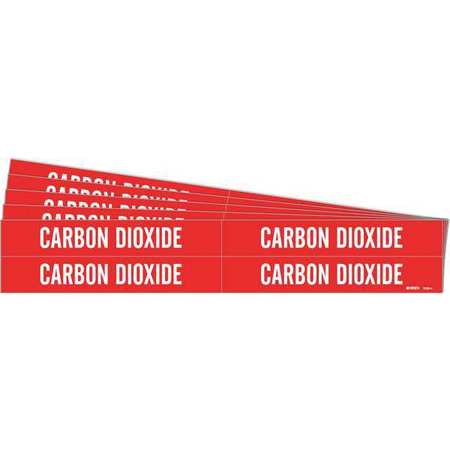 BRADY Pipe Marker, White, Carbon Dioxide, PK5, 7039-4-PK 7039-4-PK