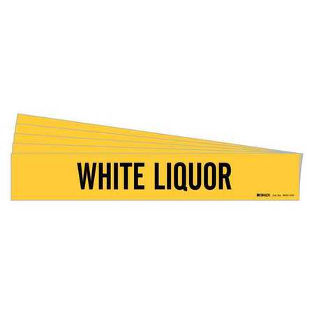 BRADY Pipe Marker, Black, White Liquor, PK5, 8923-1HV-PK 8923-1HV-PK