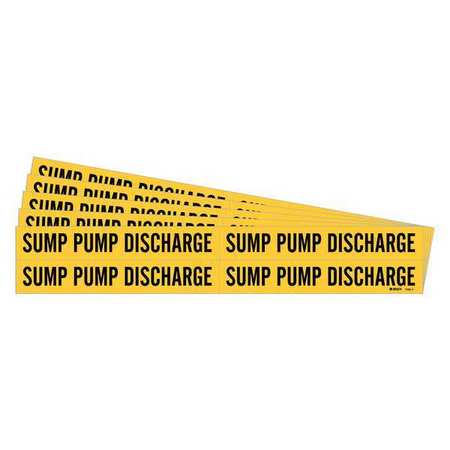 BRADY Pipe Marker, , Sump Pump Discharge, PK5, 7280-4-PK 7280-4-PK