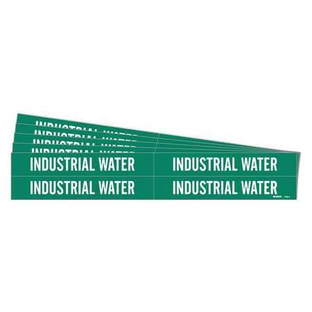 BRADY Pipe Marker, Industrial Water, PK5 7163-4-PK