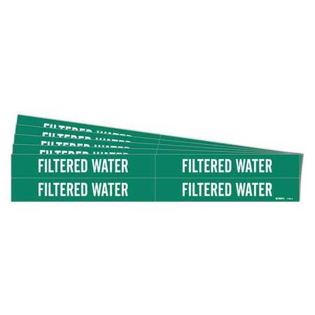 BRADY Pipe Marker, Filtered Water, PK5 7105-4-PK