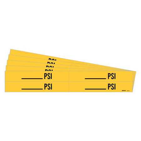 BRADY Pipe Marker, Adhesive, Black, PSI, PK5, 7310-4-PK 7310-4-PK