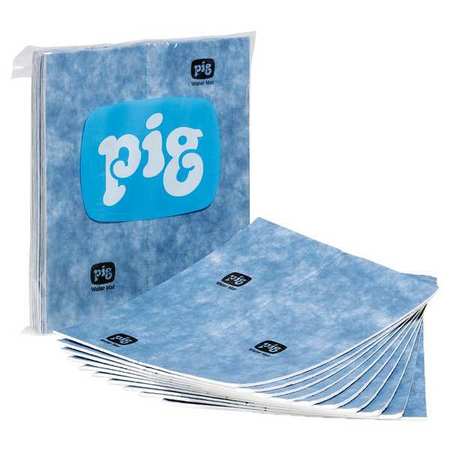 PIG Water Absorbent Mat Pad, 22 gal, 15 in x 19 in, Water, Blue, Polypropylene WTR021