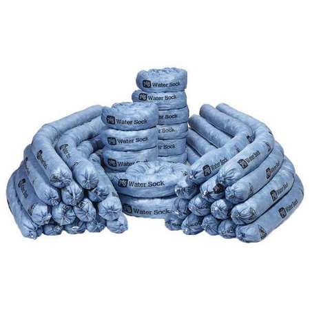 Pig Absorbent Sock, 70 gal, 3 in x 4 ft, Water, Blue, 40 PK WTR018