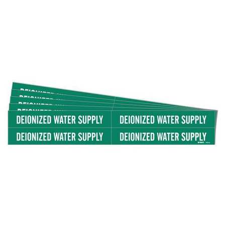 BRADY Pipe Marker, Deionized Water Supply, PK5 7075-4-PK