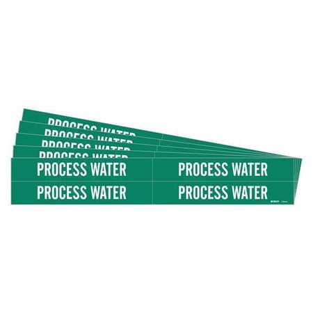 BRADY Pipe Marker, Process Water, PK5 7224-4-PK