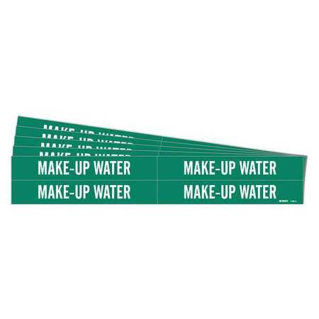 BRADY Pipe Marker, Make-Up Water, PK5, 7182-4-PK 7182-4-PK