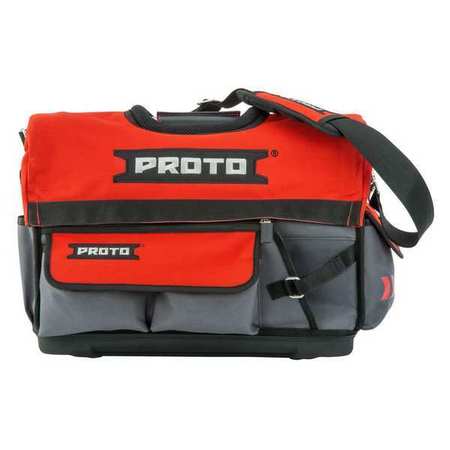 Proto Tool Bag, Red, Bottom: Plastic, Fabric, Handle: Leather, 24 Pockets J120TB