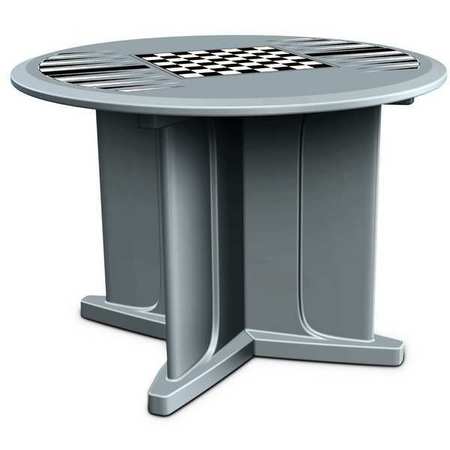 ENDURANCE Round Endurance Table 48" Round Gray Game Top, 48 in W, 48 in L, 29 in H 66751GYGT