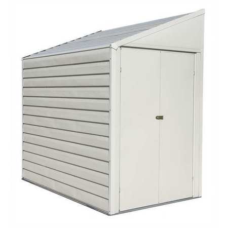 Arrow Storage Products 4 x 7 ft Steel Storage Shed Pent Roof Eggshell YS47-A