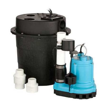 LITTLE GIANT PUMP Sump Pump Package, 4/10 hp, 115V AC Rated 509268