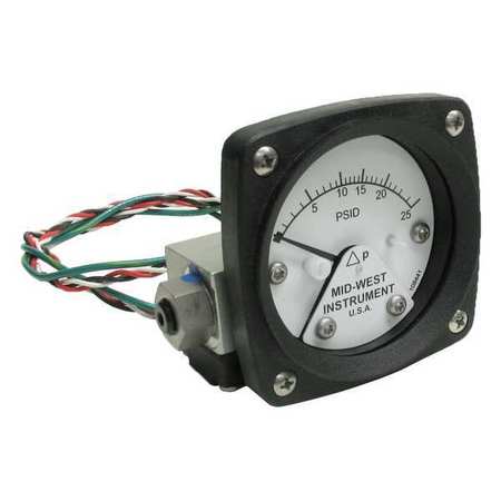 Midwest Instrument Differential Pressure Gauge and Switch 120AA-00-O-AA-25P