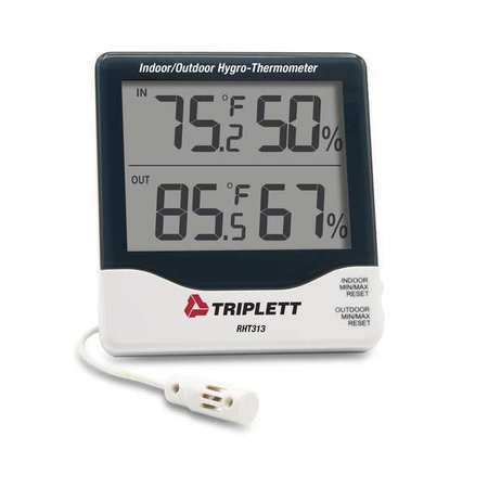 TRIPLETT Relative Humidity/Temperature Indicator RHT313