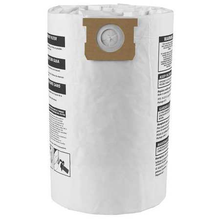 Shop-Vac Vacuum Bags, Non-Reusable, Dry, Paper, PK3 9066333