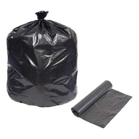 Tough Guy 44 Gal Recycled Material Trash Bags, 37 in x 50 in, 1.5 mil, Black, 100 Pack 784JG6