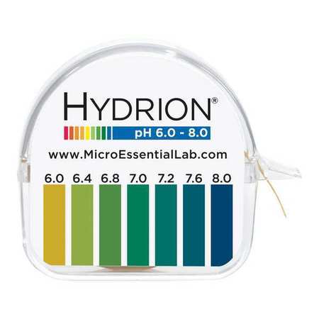 Hydrion pH Test Paper, 15 ft L, 6 to 8 pH, PK10 345