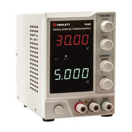 Triplett AC to DC Power Supply, 110/220V AC, 30V DC, 160W, 5A PS305-NIST