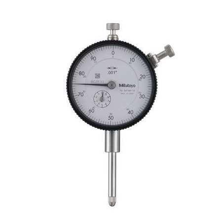 Mitutoyo Dial Indicator, 0 in to 1 in, White 2416A-10