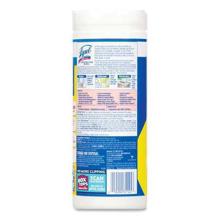 Lysol Disinfecting Wipes, White, Canister, Nonwoven Fiber, 35 Wipes, 7 1/4 in x 7 in 19200-81145