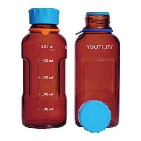 DURAN Bottle, 193 mm H, Amber, 78 mm Dia, PK4 218864457