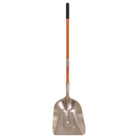 Hisco #10 Scoop Shovel, Aluminum Blade, 44 in L Orange Fiberglass Handle HIAGS10L