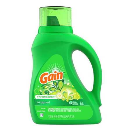 Gain High Efficiency Laundry Detergent, 46 oz Jug, Liquid, Original, Green, 6 PK 55861
