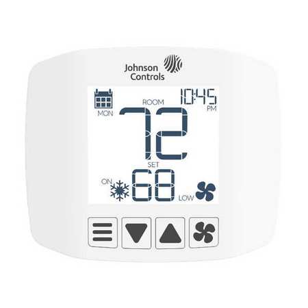 JOHNSON CONTROLS Thermostat, Push Button, 24 to 30V AC FCP-PA-701-B