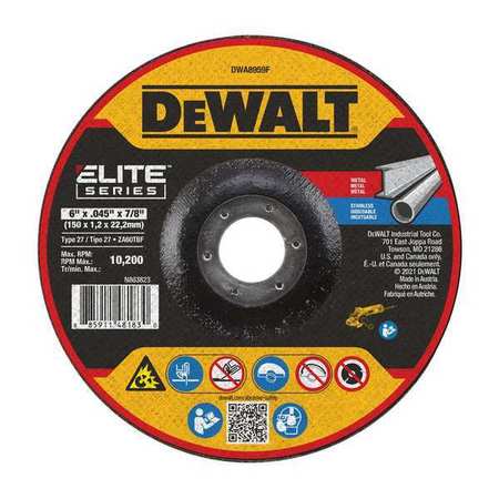DEWALT Abrasive Wheel, 12,250 RPM DWA8958F