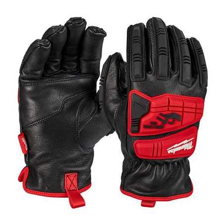 MILWAUKEE TOOL Work Gloves, Color Black/Red, 8 1/4" L 48-22-8784