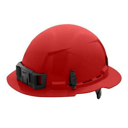 MILWAUKEE TOOL Full Brim Red Full Brim Hard Hat w/6pt Ratcheting Suspension - Type 1, Class E, Type 1, Class E 48-73-1129